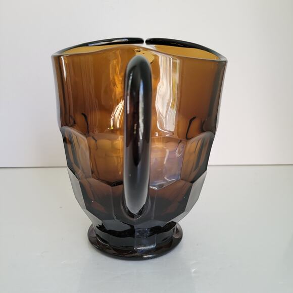 Vintage Viking Glass Pitcher Chestnut Georgian Honeycomb Ice Lip Mid Century - Picture 5 of 11